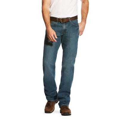 Ariat Work: Rebar M4 Low Rise DuraStretch Edge Boot Cut Pantalones Vaqueros Hombre - Azules (IOPLC58